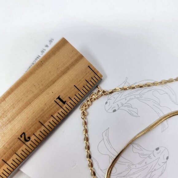 Time And Tru Pisces Necklace Set 16" & 18" Gold-Tone - Picture 4 of 6